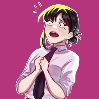 😨 Kobeni Higashiyama Chainsaw Man Аниме, Девушка, В шоке, Нервная, Кобэни Хигасияма, Человек-бензопила, Персонаж, Фанатское творчество telegram sticker