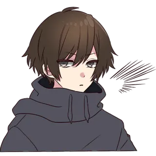😟 Anime, Chico, Sudadera con capucha, Dibujos animados, Manga, Personaje, Emo telegram sticker
