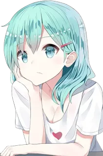 😖 anime, ragazza, carina, manga, cartone animato telegram sticker