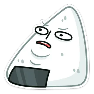 😳 palla di riso, onigiri, kawaii, carino, sushi, cibo telegram sticker