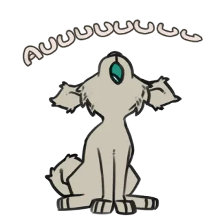 🎼 AUUUUUUUU wolf, howling, animal, sticker, canine, cute whatsapp sticker