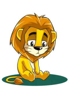 😢 лев, животное, грустный, мультфильм, милый, млекопитающее telegram sticker