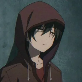 💔 Anime, Sweat à capuche, Ado, Sérieux, Garçon telegram sticker