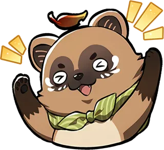 😂 ทานูกิ, สัตว์, แรคคูนด็อก, น่ารัก, การ์ตูน telegram sticker