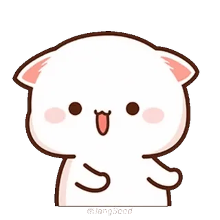 💃 chat, mignon, kawaii, autocollant, chat pêche whatsapp sticker