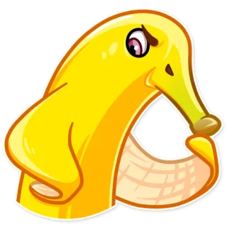 🤔 банан, мультфильм, фрукт, смешной, желтый telegram sticker