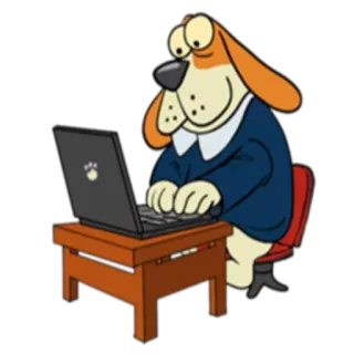 💻 chien, ordinateur, bureau, travail, dessin animé, animal telegram sticker