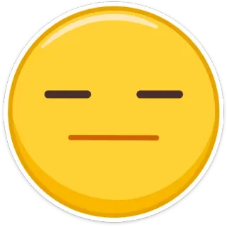 😑 絵文字, 無表情, ニュートラル, 黄色, 顔 telegram sticker