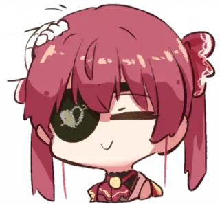 ☺️ Houshou Marine Anime, VTuber, Houshou Marine, Pirate, mignon telegram sticker