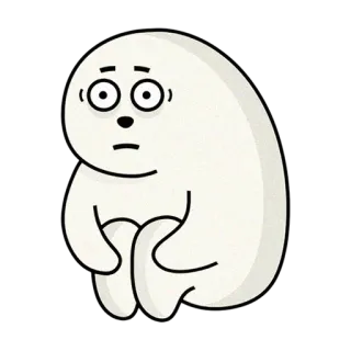😳 Cartone animato, Triste, Preoccupato, Personaggio, Isolato, Solo whatsapp sticker