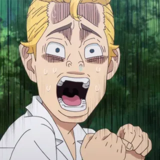 ⏱ anime, spaventato, scioccato, espressione, cartone animato telegram sticker