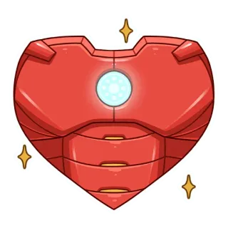 ❤️ Iron Man Homem de Ferro, coração, armadura, Marvel, super-herói, história em quadrinhos telegram sticker