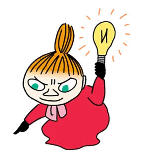 💡 Little My Moomins Cartoon, Glühbirne, Idee, Mein, Klein, Wütend telegram sticker