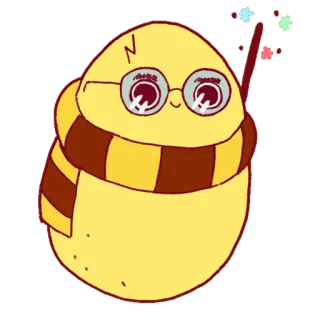 ⚡️ Harry Potter гарри поттер, волшебник, шарф, очки, милый, мультфильм telegram sticker
