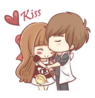 😘 Kiss Kuss, Liebe, Romantik, Paar, Herz, süß telegram sticker
