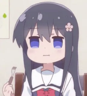 🙁 Anime, Fille, Dessin animé, Mignon, Chibi telegram sticker