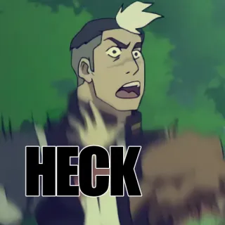 😵 HECK чёрт, мягкая брань, мультфильм, выражение, раздраженный telegram sticker
