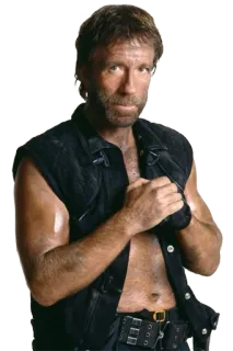 😐 Chuck Norris actor, martial artist, man, portrait telegram sticker