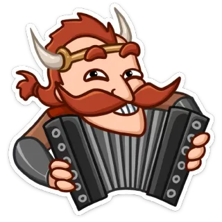 🎹 viking, cartoon, music, accordion, character, nordic telegram sticker