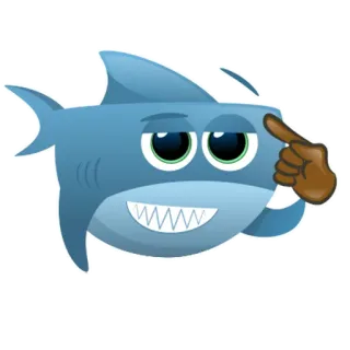 😏 鲨鱼, 鱼, 表情符号, 思考, 卡通, 搞笑, 动物 telegram sticker