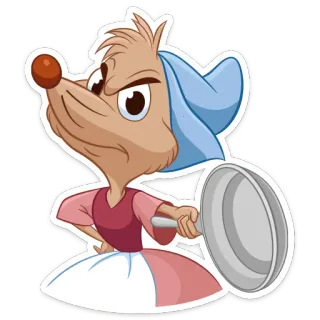 😡 Gus Cinderella Disney, souris, dessin animé, cuisine, colère, Cendrillon whatsapp sticker
