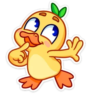 ☺️ pato, desenho animado, fofo, pássaro, animal, kawaii, engraçado telegram sticker