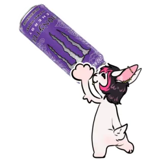 🍗 MONSTER ENERGY ULTRA VIOLET furry, monster energy, drink, energy drink, cute, anthropomorphic, purple telegram sticker