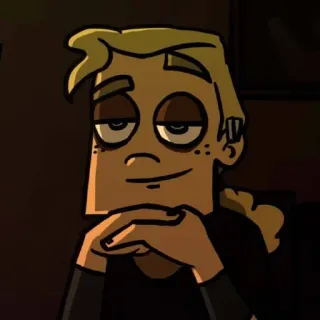 😏 cartoon, portret, blond haar, smirking telegram sticker