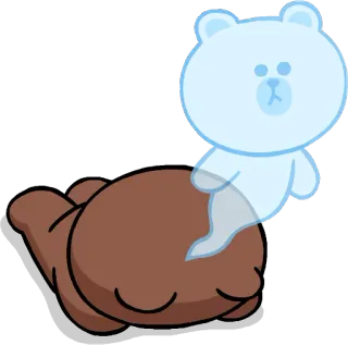 😱 oso, fantasma, dibujos animados, lindo, gracioso, adorable whatsapp sticker