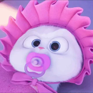 ☁️ Snowball The Secret Life of Pets coniglio, carino, bambino, ciuccio, cappello, coniglietto whatsapp sticker