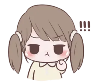 🌙 烦 cartoon, meisje, geïrriteerd, verveeld, schattig, boos whatsapp sticker
