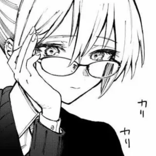 🧐 カリ Anime, Manga, Okulary, Portret, Mundur szkolny whatsapp sticker