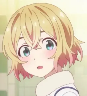 😮 anime, cute, manga, cartoon, girl, blonde hair whatsapp sticker