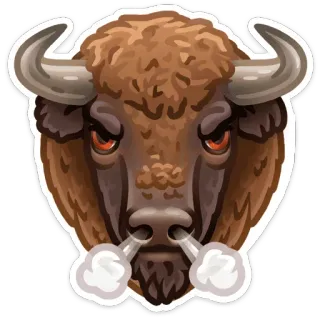 😡 bison, animal, angry, illustration, mammal, wildlife telegram sticker