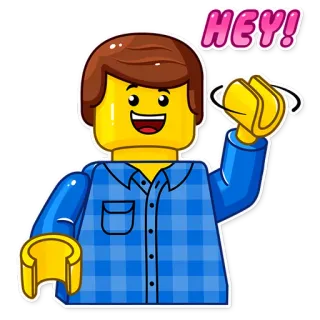 👋 HEY! Lego, Hej, Powitanie, Zabawka, Postać, Mężczyzna telegram sticker