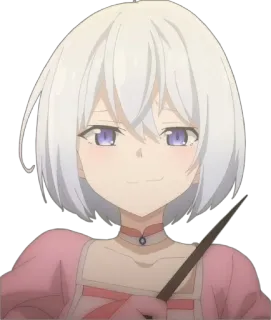 🔪 Anime, Mädchen, Weißes Haar, Weiblich, Charakter telegram sticker