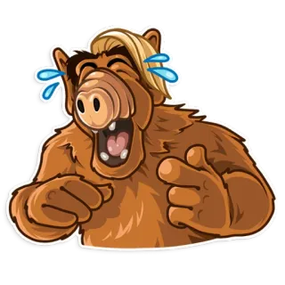 😂 ALF ALF, chorando, rindo, lágrimas, alienígena telegram sticker