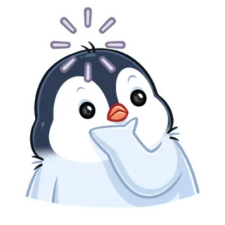 🫥 pinguin, süß, schockiert, cartoon, tier, ausdruck telegram sticker