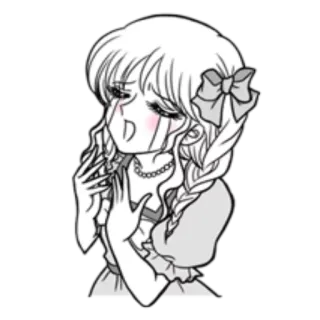 😔 crying, anime girl, sad, emotional, manga, girl, cartoon, sadness telegram sticker