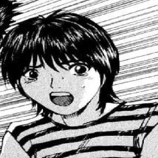 😫 Manga, Anime, Persona, Capelli neri, Maglietta a righe telegram sticker