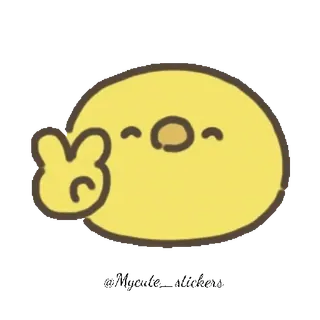 ✌️ lindo, amarillo, kawaii, paz, símbolo de la paz, emoji, pegatina telegram sticker