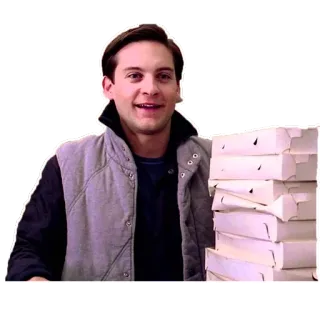 🍕 Peter Parker Spider-Man Peter Parker, Spider-Man, Pizza, Tobey Maguire, Film, Meme telegram sticker