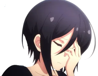 😓 anime, garota, triste, chorando, emocional telegram sticker