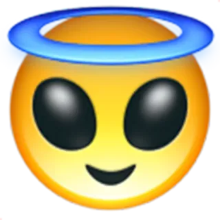 🙂 emoji, angel, halo, yellow face, cute whatsapp sticker