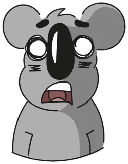 😱 koala, dessin animé, animal, mignon, épuisé, fatigué whatsapp sticker