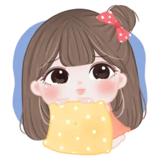 🎀 sticker, cartoon, girl, cute, illustration telegram sticker