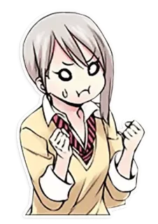 😠 Anime, Manga, Cô gái, Tức giận, Đồng phục học sinh, Nhân vật, Phim hoạt hình telegram sticker