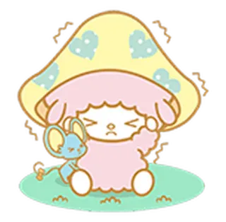 😫 ovelha, rato, desenho animado, fofo, kawaii, cogumelo telegram sticker