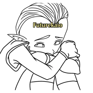 😥 Futurekaio Аниме, Грустный, Плачущий, Лайн арт telegram sticker