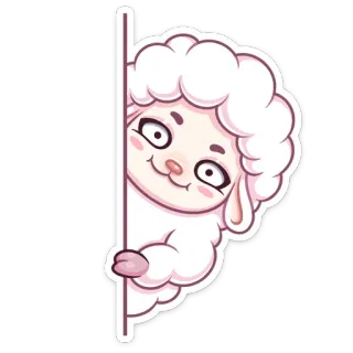 ☺️ овца, животное, мультфильм, милый, наклейка telegram sticker